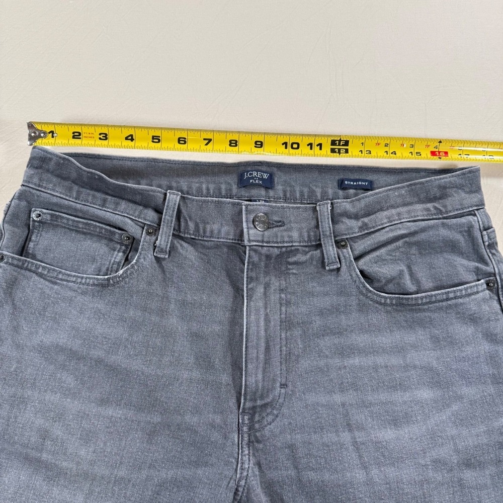 J.Crew Flex Straight Fit Jeans Mens 34x32 Gray Stretch Denim Pants - Picture 4 of 8